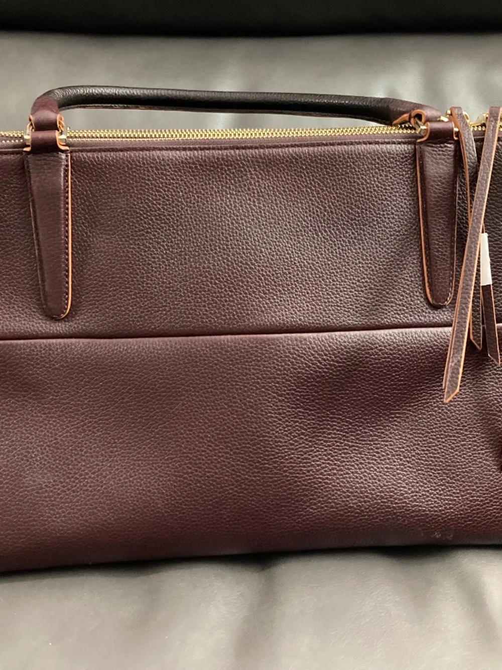 Coach Burgundy and Tan Leather Crossbody Satchel